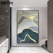 Abstract Oil painting gold leaf color rear modern simple Joseon gangway corridor decoration hanging frescoes pure hand painted light and luxurious