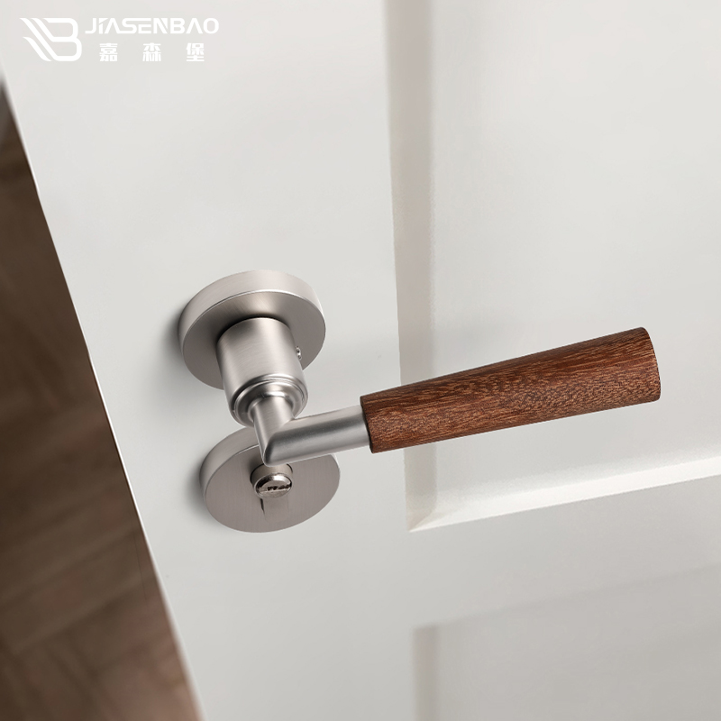 ガッセンブルク中世スタイルの寝室のドアロックホームルームインテリアドアハンドルクルミレトロ磁気中国ドアロック