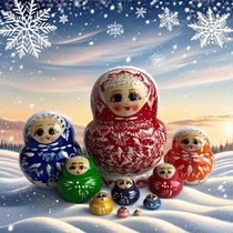Wooden gift event gift-giving Russian matryoshka doll 10-layer hand-painted engraved and painted Harbin specialty three-dimensional