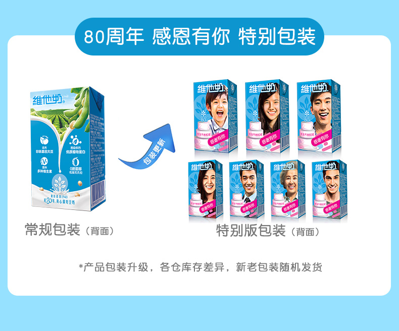 天猫超市 维他奶 原味豆奶 低脂肪0胆固醇 250ml*24盒 图3