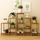 Flower stand living room floor-standing indoor succulent plant display multi-layer solid wood balcony shelf flower pot stand new style