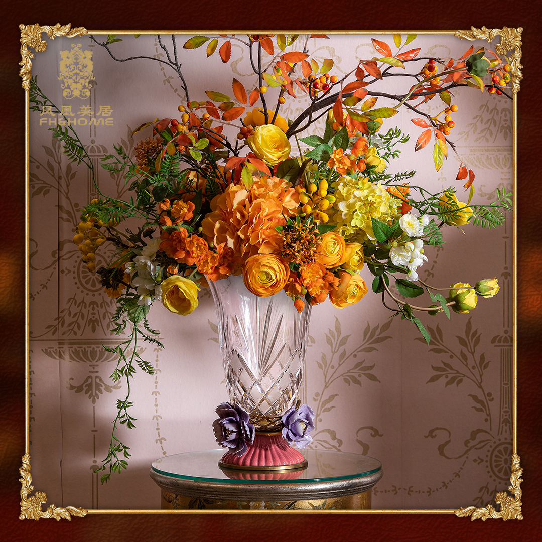 Phoenix Mercure high-end luxury European flower season series imported crystal glass handmade vase drying vase