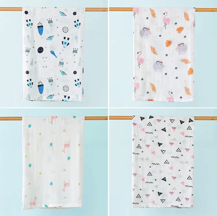 Khăn quấn bé Muslin quấn khăn sơ sinh mùa hè cho bé sơ sinh mỏng được bao phủ bởi các sản phẩm dành cho trẻ em - Túi ngủ / Mat / Gối / Ded stuff giường cũi trẻ em