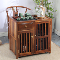 Walnut solid wood Mobile tea car home tea tray tea set integrated new Chinese tea cabinet tea table side cabinet boiling water table