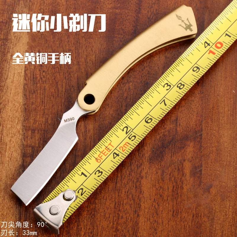 M390 Mini Knife Damascus Steel Knife High Hardness Sharp Carry-on Express Tritium Gas Knife Portable Folding Knife
