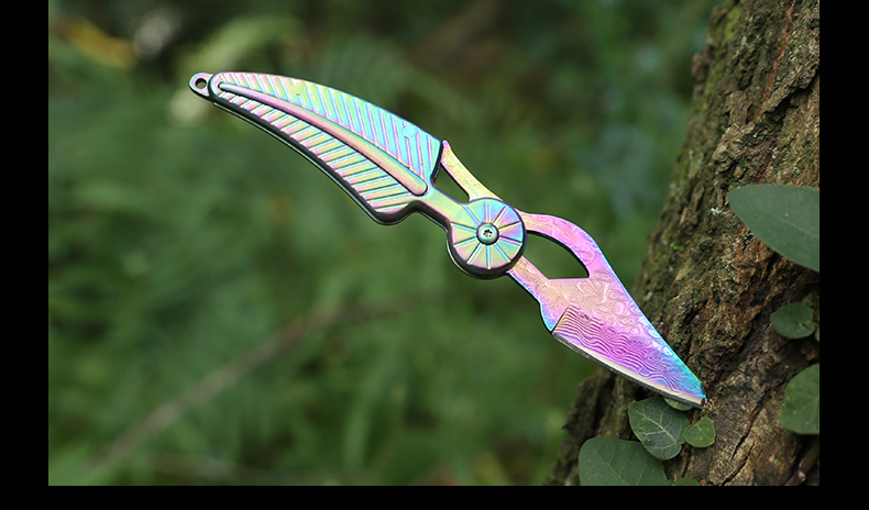 Chiến thuật Damascus Steel Folding Dao Pocket Pocket ngoài trời Sharp Mini Portable Công cụ quân sự Tự vệ gấp dao - Công cụ Knift / công cụ đa mục đích dao phượt đa năng