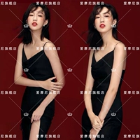 Черное платье-комбинация