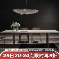 Willpower minimalist light extravagant high-end deli fondite dining table rectangular home 6 people 8 people villas custom-made light lavish