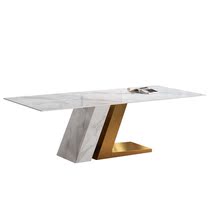 Rock plate table imported rock plate rectangular table designer villa dining room table household light luxury stone table