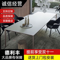 Minimalist Delifeng Rock Plate Dining Table Modern Simple Dining Table and Chair Combination Household Small Household Dining Table Rectangular Italian