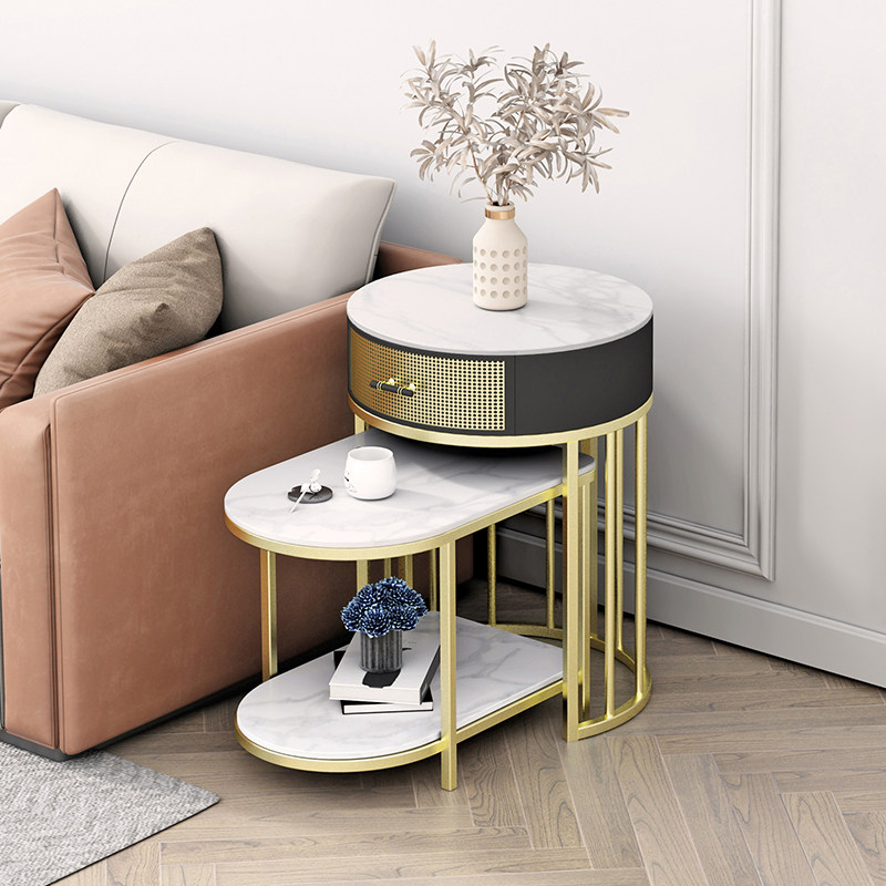 Light Lavish Rockboard Sofa Side Cabinet Rounded Sides A Few Corners A Few Cabinets Nordic Small Tea Table Side Table Living Room Side Containing Cabinet