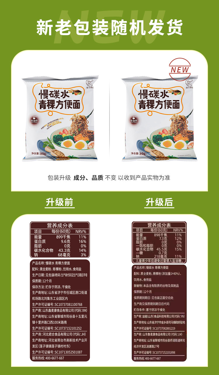 安享好物 安享B级泡面-低卡博士青稞方便面 国标