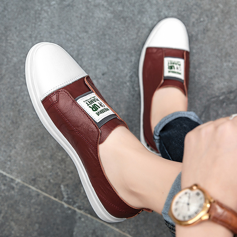 Spring Men's Leather Shoes 2025 New Trendy Driving and Travel Genuine Leather Casual Small Leather Shoes Breathable Sneakers Versatile for Autumn