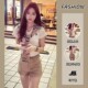 Korean short-sleeved top + striped shawl + high-waisted shorts