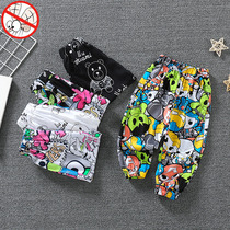 Anti-mosquito pants boys 2021 summer new childrens ice silk thin casual trousers baby summer bloomers foreign gas