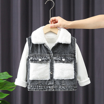 Boy Cowboy Horse Chia Autumn Winter Children Casual Jacket 2021 New Winter Plus Suede Horse Pinch Baby Jacket Foreign Air