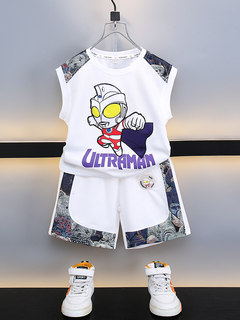 Ultraman clothes boys summer suit 2026 new children's summer vest two-piece set baby sports clothes