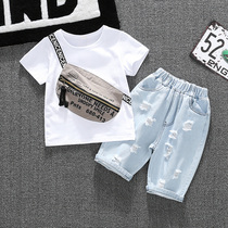 Boys summer suit 2020 new foreign boy handsome baby tide childrens clothing childrens summer short sleeve two-piece set