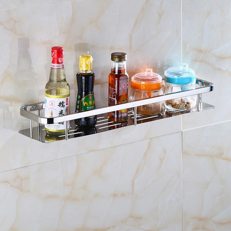 Bathroom Shelve Toilet Hotel Kitchenette 304 Stainless Steel Contained Cosmetic Shelve Front Wall-mounted Free