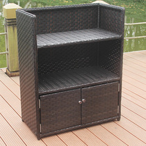 Building a dream home balcony cabinet creative bookcase locker multi-functional storage cabinet rattan Pastoral can be customized
