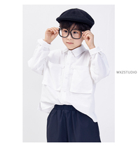 Children long sleeves 2020 new autumn clothing white shirt jacket boy Spring and autumn in pure cotton casual shirt with large child tide