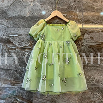 Childrens clothing Baby bowtie Bow Tie Bubble sleeves Dress Girl 2022 Summer new princess dress