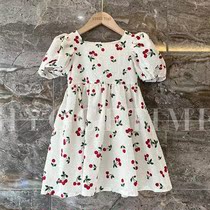 X002 girl dress with dress 2022 Summer new foreign air children Bubble Sleeves Princess Dress