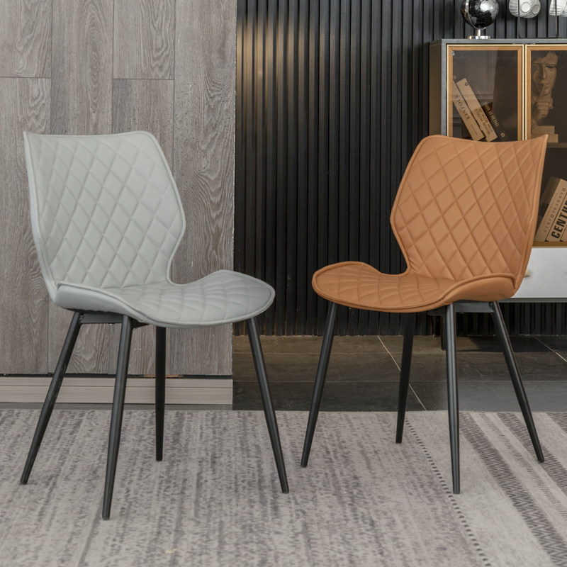 Dining Chair Home Light Luxury Dining Room Chair Leather Chair Nordic Simple Modern Dining Table Chair Back Chair Iron Art Leisure Comfort Chair