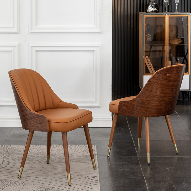 Dining chair light extravagant high-end solid wood chairs Nordic modern minimalist mesh red ins table chair backrest desk with chair