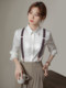Women's shirt and trousers suspender clip, simple and versatile elastic fashionable adult suspenders with shoulder straps and wide-leg pants and skirts
