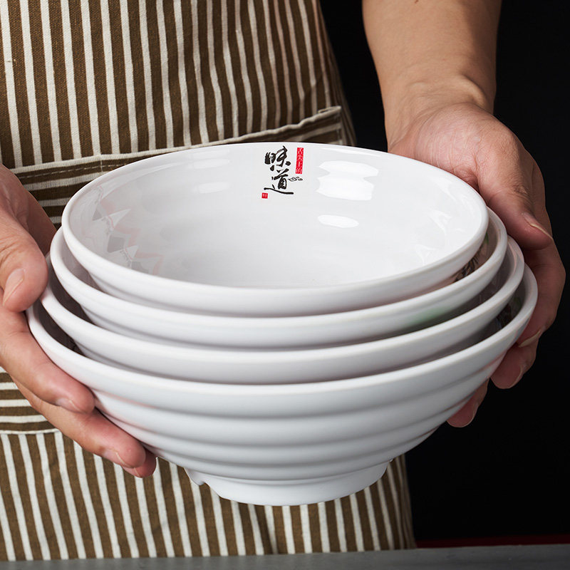Top melamine noodle bowl noodle house special bowl imitation porcelain tableware breakfast rice noodle bowl beef ramen bowl plastic bowl commercial