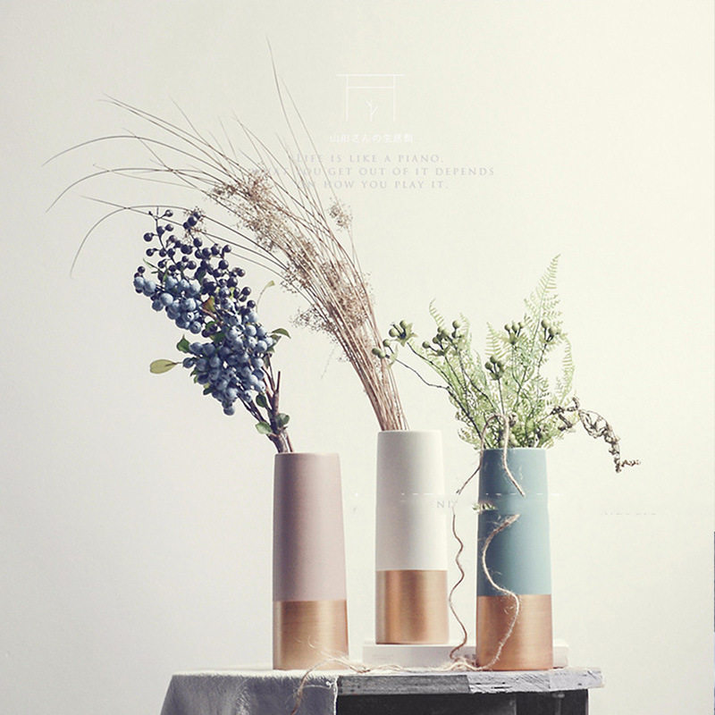 Nordic Minimalist Fashion Collage Ceramic Vases Living-room Floral Floral Bedroom TV Cabinet Xuan Guan Accessories Pendulum