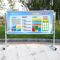 Custom movable publicity column Aluminum alloy display frame Health education indoor bulletin board Enterprise publicity column display board