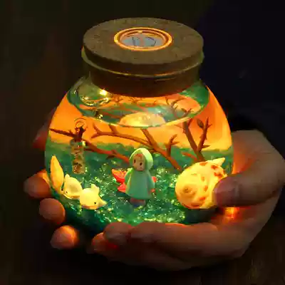 Luminous ocean bottle handmade underwater world DIY material package Lucky bottle Wishing bottle Starry sky bottle Crystal ball