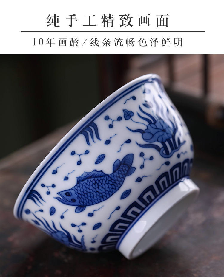 Antique porcelain cups a single large thin foetus ceramic masters cup jingdezhen kung fu tea set of pure manual sample tea cup