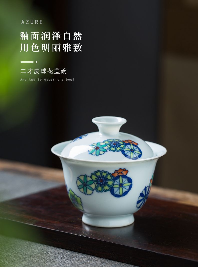 Jingdezhen blue and white color bucket only two tureen tea cups a single pure manual chenghua hand - made large hot tea bowl