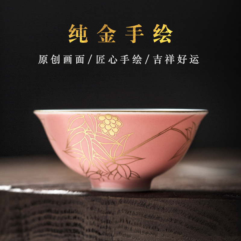 Single master cup sample tea cup jingdezhen ceramic cups kung fu tea set checking pure hand draw large Single CPU