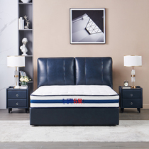 Chivas First Class Bed Double High Box Bed Storage Modern Thick Backrest Leather Youth Hawaii d012