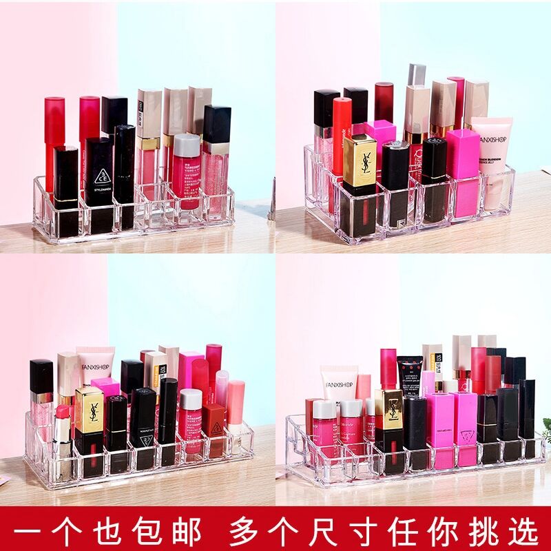 Mouth Red Containing G Acrylic Tabletop Lipstick Lip Glazed Lipstick Red Shelf Dogg Transparent Makeup Box Finishing Box Daggle