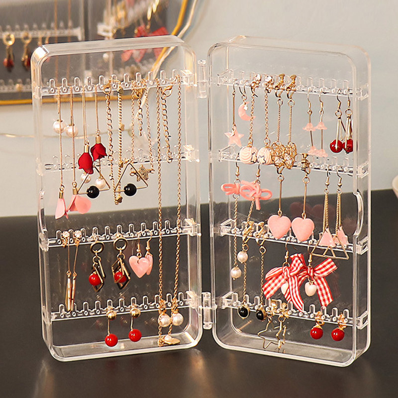earrings nail delicate jewellery clip necklace containing dust and transparent display rack ear ornaments finishing box home