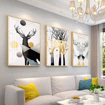 Modern simple living room hanging painting Nordic style decorative painting sofa background wall painting atmospheric light luxury triple combination painting