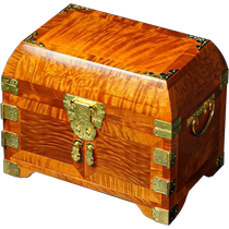 Golden nan wooden jewelry box high-end luxury solid wood Ming-style classical mirror box makeup box wedding jewelry storage box