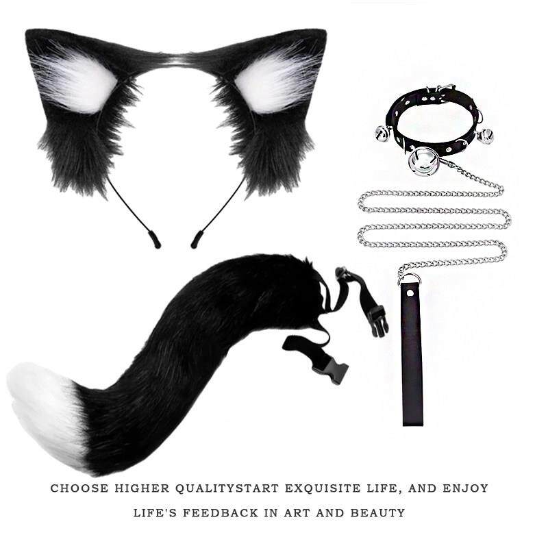 Cosplay cat ear headband, cat tail accessories, handmade cute catgirl animal ear hair accessory set.