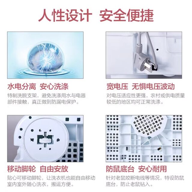 Leader/Commander Tpb100-1188Bs Household 10kg Large Capacity Double-Tub Semi-Automatic Washing Machine