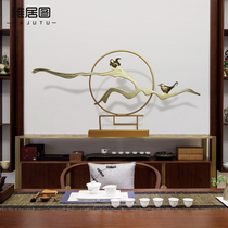 Light luxury new Chinese style Living room entrance Hotel lobby Wrought iron ornaments Crafts Bird metal creative home accessories