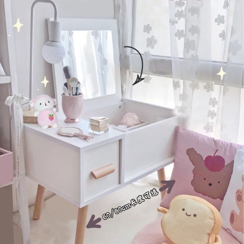 Dressing table bay window special solid wood storage cabinet dressing table ins net red small apartment makeup table female