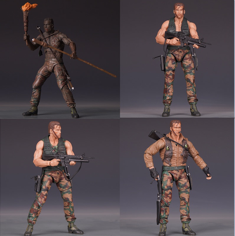 Neca Predator 30Th Anniversary Arnold Schwarzenegger Smoking Mud Figure Model Ornament