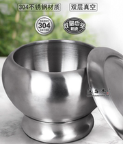 Measuring device Bhikkhu food bowl double-layer insulated 304 bowl measuring device alms bowl for walking feet alms bowl fasting tableware bowl bag