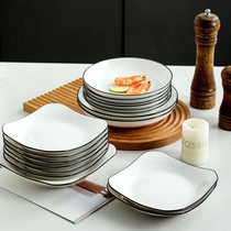 Square plate home serving dish ins high-looking Ruyi plate modern high-end small square plate square plate