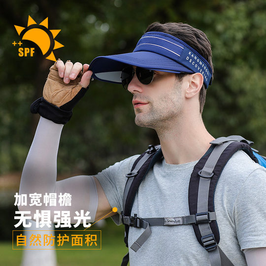 Sombrero de copa vacío para hombre, sombrero con visera retráctil al aire libre de verano para hombre, sombrilla deportiva informal de moda de estilo coreano y sombrero de protección solar para mujer